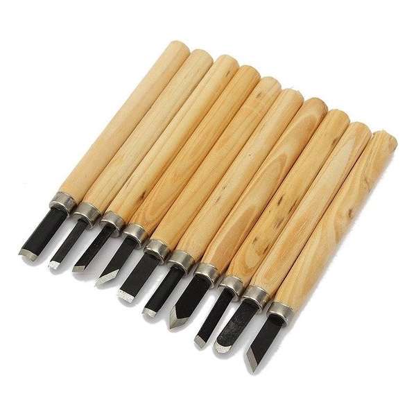 Houtbewerking - Houtsnijmes - Houtbewerking gereedschap 10-delige set Houtbewerking - Houtsnijmes - Houtbewerking gereedschap 10-delige set