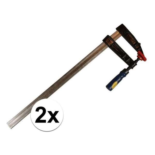 2 Stuks Grote Metalen Lijmklemmen - 40x8cm 2 Stuks Grote Metalen Lijmklemmen - 40x8cm