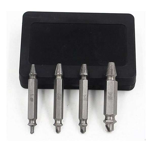 Schroefverwijderset - Gereedschap - Schroeven - Roest - Remover - 4 Stuks - Schroeven Extractor - Houtbewerking Schroefverwijderset - Gereedschap - Schroeven - Roest - Remover - 4 Stuks - Schroeven Extractor - Houtbewerking