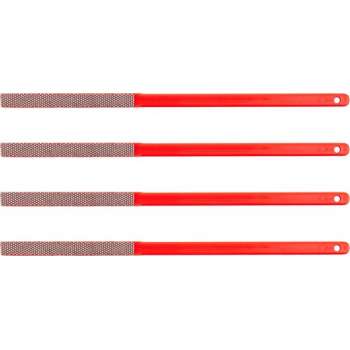 KGS PRO Diamant-handvijlen, 4 stuks (60x6 mm, plat, Rood (grit 200))