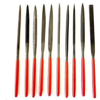 Naaldvijl set - 10 delige naaldvijl set - Vijl - Naaldvijl - Vijl set - Rood - 160x4mm