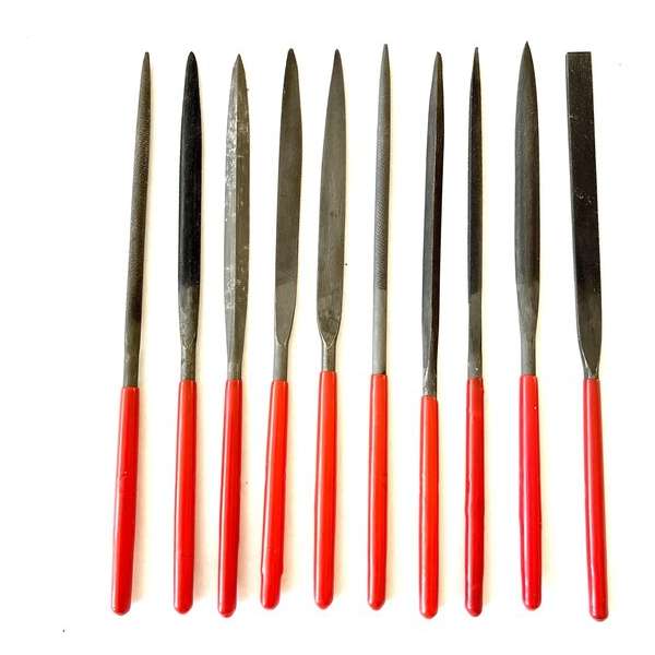 Naaldvijl set - 10 delige naaldvijl set - Vijl - Naaldvijl - Vijl set - Rood - 160x4mm Naaldvijl set - 10 delige naaldvijl set - Vijl - Naaldvijl - Vijl set - Rood - 160x4mm