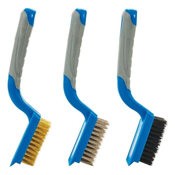 Silverline Borstel Set - Messing/Nylon/RVS - Medium 5 Rijen - 190 mm. - 3 Delig Silverline Borstel Set - Messing/Nylon/RVS - Medium 5 Rijen - 190 mm. - 3 Delig
