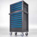 Datona® Gereedschapswagen met 8 lades + gereedschapskist met 4 lades - Zwart