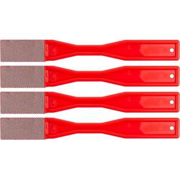KGS PRO Diamant-handvijlen, 4 stuks (38x19 mm, plat, Rood (grit 200))