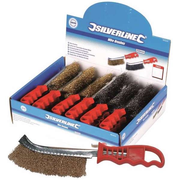 Silverline Staalborstel displaydoos, 24 stuks