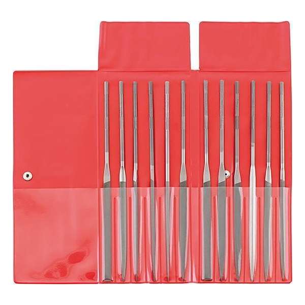 Naaldvijlenset Kap 2 Staal 160mm in kunststof etui 12-delig FORMAT Naaldvijlenset Kap 2 Staal 160mm in kunststof etui 12-delig FORMAT