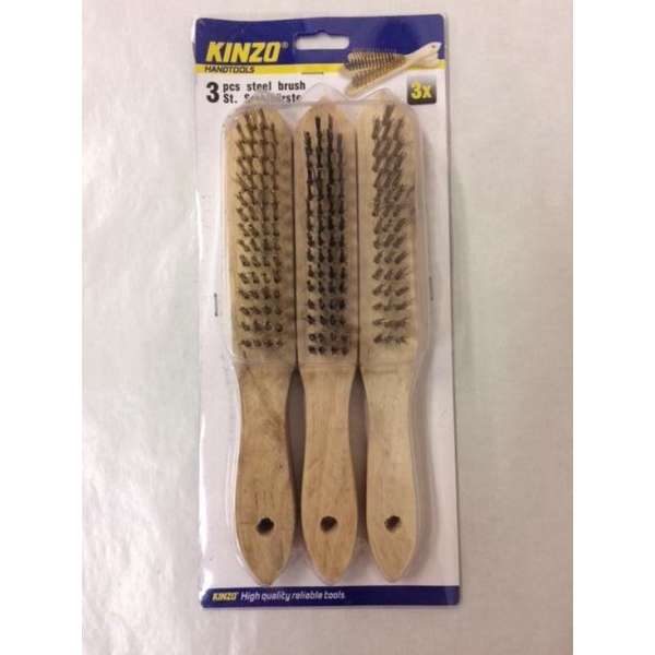 Staalborstel set 3 delig Kinzo Staalborstel set 3 delig Kinzo
