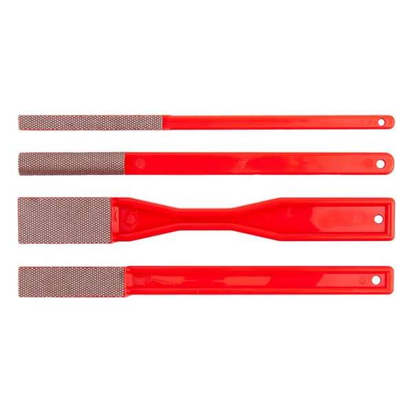 KGS PRO Diamant-handvijlen, 4 stuks (combinatie-set van 4 verschillende vormen, Rood (grit 200)) KGS PRO Diamant-handvijlen, 4 stuks (combinatie-set van 4 verschillende vormen, Rood (grit 200))