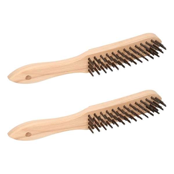 2x stuks staalborstels met 4 rijen stalen haren 28 cm - Schoonmaakborstels/draadborstels/roestborstels 2x stuks staalborstels met 4 rijen stalen haren 28 cm - Schoonmaakborstels/draadborstels/roestborstels