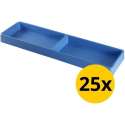 Datona® Vakverdeling lang met 2 compartimenten - 25 stuks - Blauw