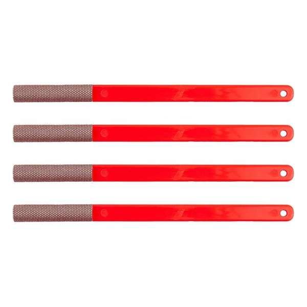 KGS PRO Diamant-handvijlen, 4 stuks (43x12 mm, halfrond, Rood (grit 200))