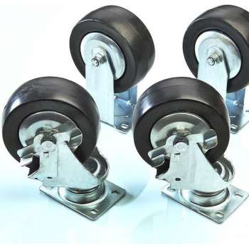 Datona® Wielen voor gereedschapswagen - 4 stuks - Zwart