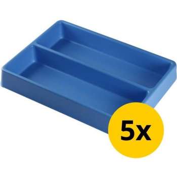 Datona® Vakverdeling met 2 compartimenten - 5 stuks - Blauw