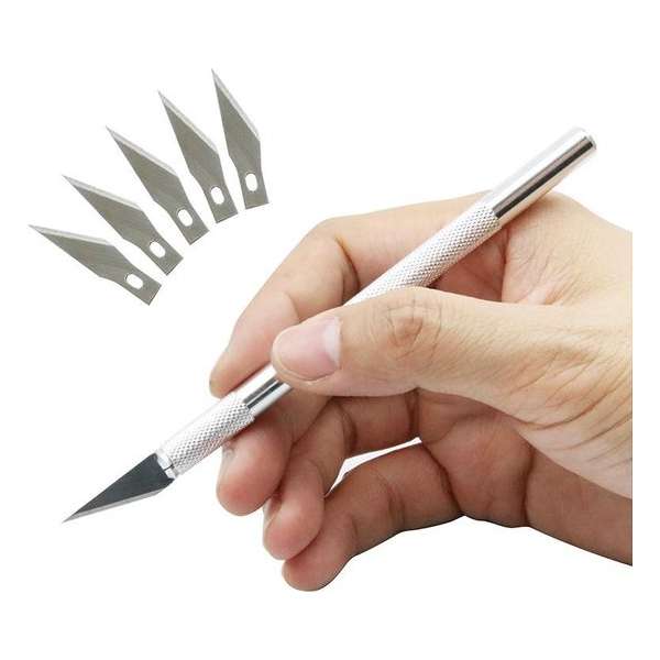 EPIN | Scalpel Mes | Met 5 Mesjes | RVS | Hobby Mes | 1 Mes Met RVS Handvat + 5 Mesjes EPIN | Scalpel Mes | Met 5 Mesjes | RVS | Hobby Mes | 1 Mes Met RVS Handvat + 5 Mesjes