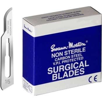 Swann Morton Scalpelmesjes - Niet Steriel - Mesnummer 15 - REF 0105