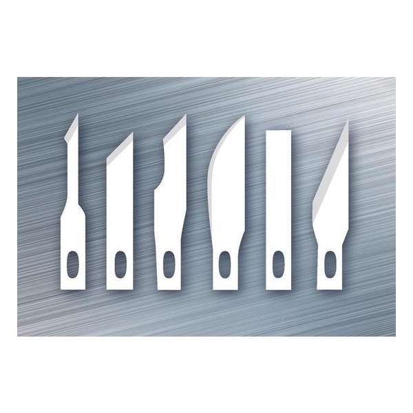 Reservemesjes scalpel Westcott - 6 verschillende mesjes voor Reservemesjes scalpel Westcott - 6 verschillende mesjes voor