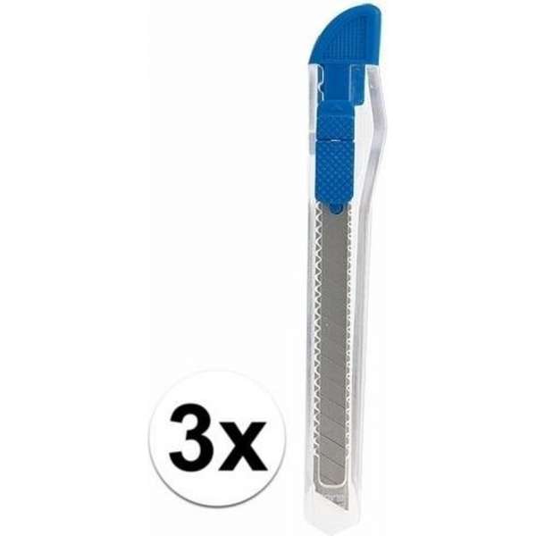 3 breekmesjes 13,5 cm blauw 3 breekmesjes 13,5 cm blauw