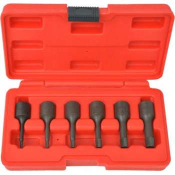 Schroefverwijdering set 6-delig staal