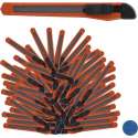 relaxdays afbreekmes 100 stuks - hobbymes - tapijtmes - snijmes - afbreekbaar - 9 mm Oranje