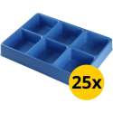 Datona® Vakverdeling met 6 compartimenten - 25 stuks - Blauw