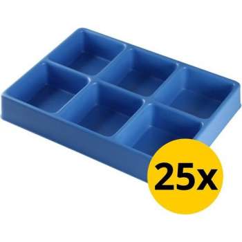 Datona® Vakverdeling met 6 compartimenten - 25 stuks - Blauw