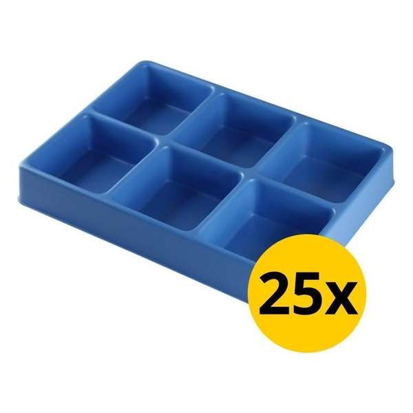 Datona® Vakverdeling met 6 compartimenten - 25 stuks - Blauw Datona® Vakverdeling met 6 compartimenten - 25 stuks - Blauw