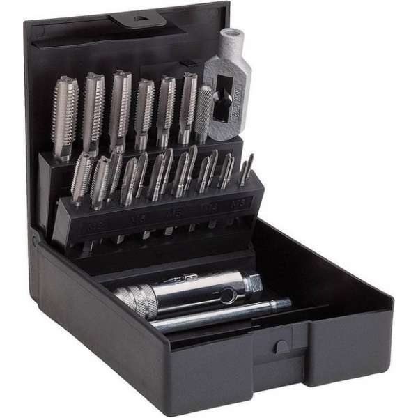 Set handtap M3-12 PK21 Wringijzer nr.1.1/2, tapkruk met ratel Set handtap M3-12 PK21 Wringijzer nr.1.1/2, tapkruk met ratel