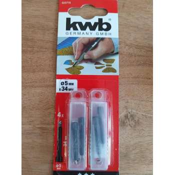 kwb Reservemesjes voor knutselmessen 023710 (4 stuks, voor artikel 014910, 30° scalpel lemmet, roestvrij staal)