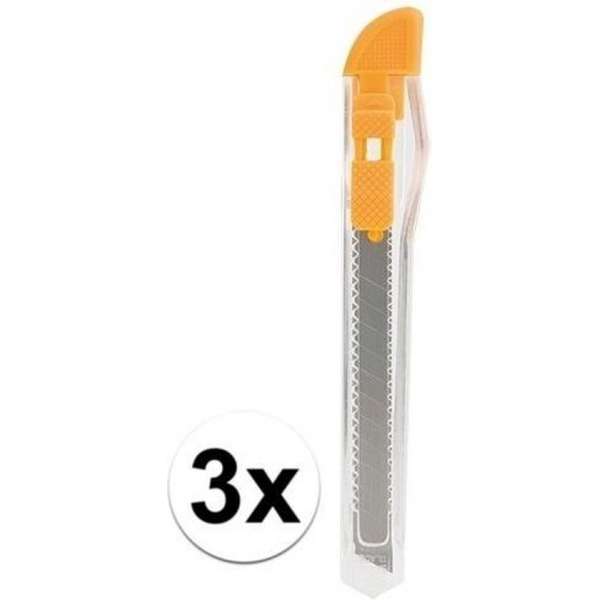 3 stuks breekmesjes 13,5 cm geel 3 stuks breekmesjes 13,5 cm geel