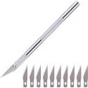 Scalpel - Hobbymes - Scalpel mesjes - Roestvrijstaal Hobbymes - Precisie Gereedschap - Met 10 gratis mesjes - Zilver