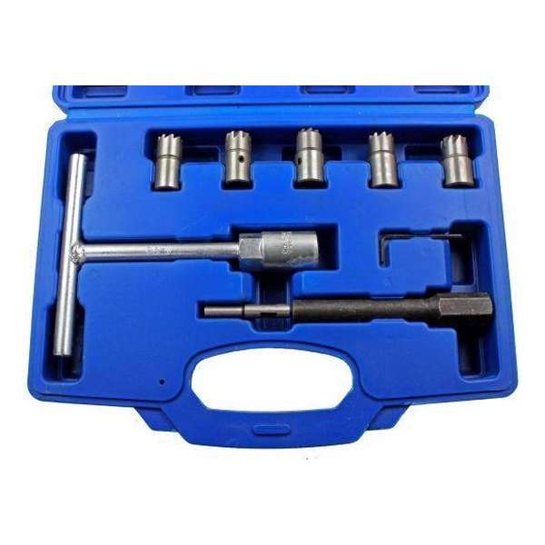 Diesel verstuiver onderhoudsset / verstuiver zitting snijder set 7-delig Diesel verstuiver onderhoudsset / verstuiver zitting snijder set 7-delig