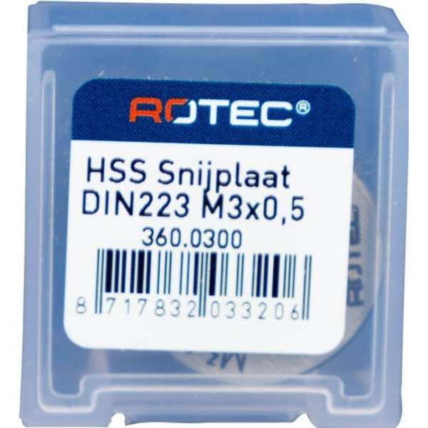 Rotec HSS Ronde snijplaat M3 Rotec HSS Ronde snijplaat M3