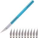 Scalpel - Hobbymes - Scalpel mesjes - Roestvrijstaal Hobbymes - Precisie Gereedschap - Met 10 gratis mesjes - Blauw