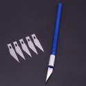 Plastic Hobby Mesje Precisie - Scalpel mes mesjes - Hobby mes - Precisie Gereedschap - Met 5 gratis mesjes - Blauw