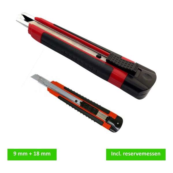 Steelwood Set Afbreekmessen - 9 en 18 mm - Softgrip - Navulbaar - Sterk Steelwood Set Afbreekmessen - 9 en 18 mm - Softgrip - Navulbaar - Sterk