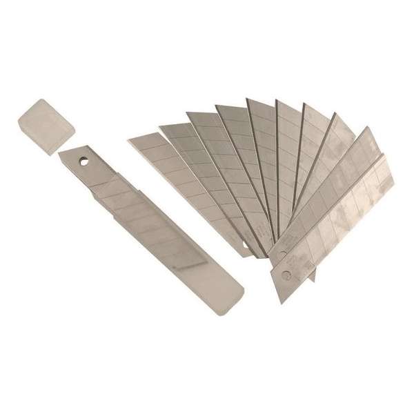 Afbreekmesjes mesjes 18 mm 10 stuks in een plastic doosje Afbreekmesjes mesjes 18 mm 10 stuks in een plastic doosje
