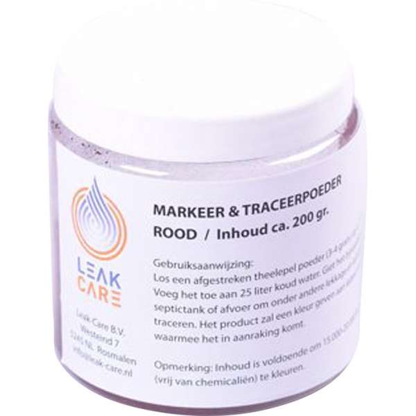 Lekdetectie Kleurstof - Riool Traceer - Rood 200 Gram -Lekkage - Waterschade Lekdetectie Kleurstof - Riool Traceer - Rood 200 Gram -Lekkage - Waterschade