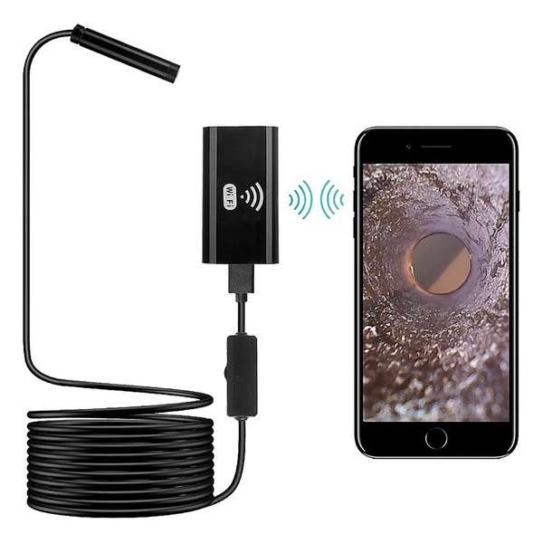 Sinji Flexibele WiFi HD Inspectiecamera - LED Verlicht - iOS, Android & Windows- 2 Meter - Boroscope - Endoscoop - Zwart Sinji Flexibele WiFi HD Inspectiecamera - LED Verlicht - iOS, Android & Windows- 2 Meter - Boroscope - Endoscoop - Zwart