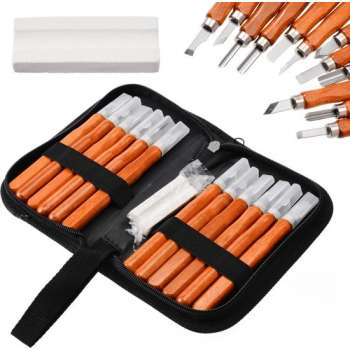 Wood Carving - Houtbewerking set 12 delig - Houtbewerking gereedschap